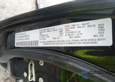 2024 Ram 2500 Big Horn 4X4 6'4 Box from USA, damaged, VIN 3C6UR5DJ6RG303615